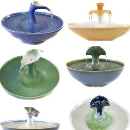 ceramic cat fountain