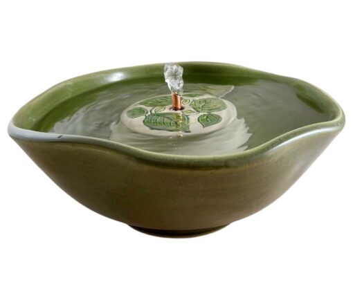 Leaf Garland Ceramic Cat Water Fountain