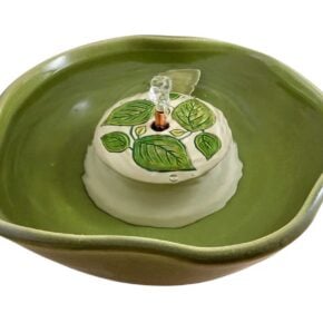 Leaf Garland Ceramic Cat Water Fountain