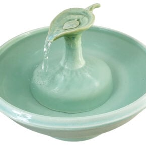 Celadon Leaf Enhanced Style Cat Drinking Fountain  (10 Cup)
