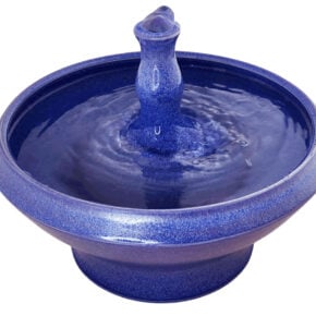 Iris Blue Candlestick Enhanced Style Ceramic Cat Fountain (7 Cup)