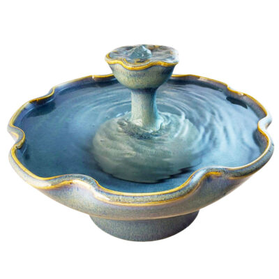 Flower Piazza Enhanced Style  Ceramic Cat Fountain (12 Cup)