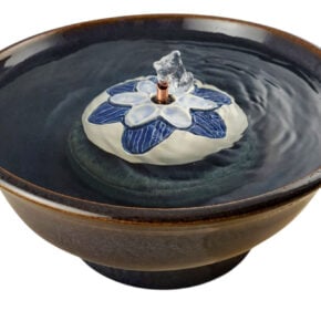 Blue Daisy Enhanced Style  Cat Drinking Fountain (11 Cup)