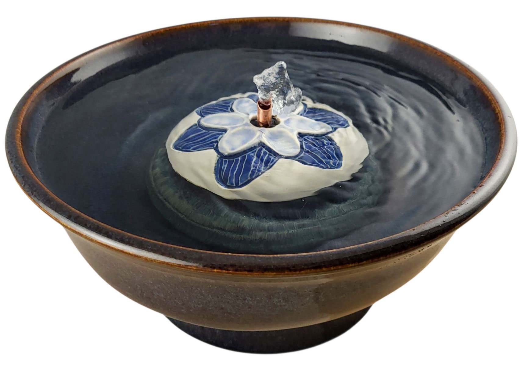 Blue Daisy Enhanced Style  Cat Drinking Fountain (11 Cup)