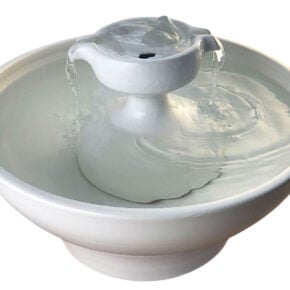 Piazza Bianca Enhanced Style Ceramic Cat Water Fountain (13 Cup)