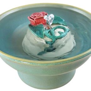 Rose Enhanced Style Cat Drinking Fountain (12 Cup)