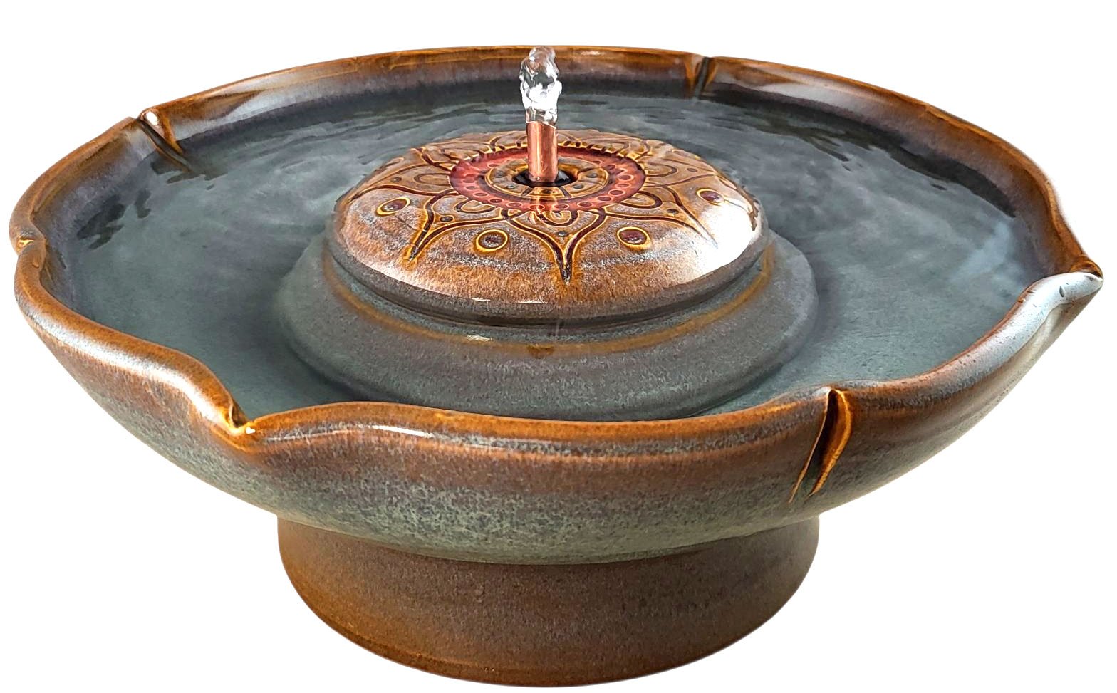 Arabesque Enhanced Style Ceramic Cat Drinking Fountain (9 Cup)