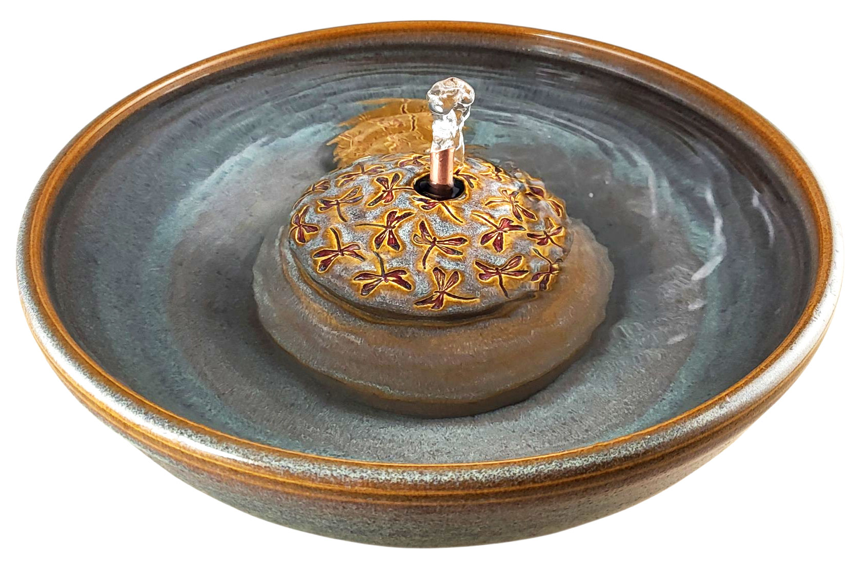 Dragonfly Original Style Ceramic Cat Drinking Fountain (11 Cup)