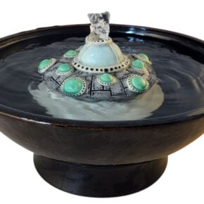 Flying Saucer Enhanced Style Cat Drinking Fountain (11 Cup)