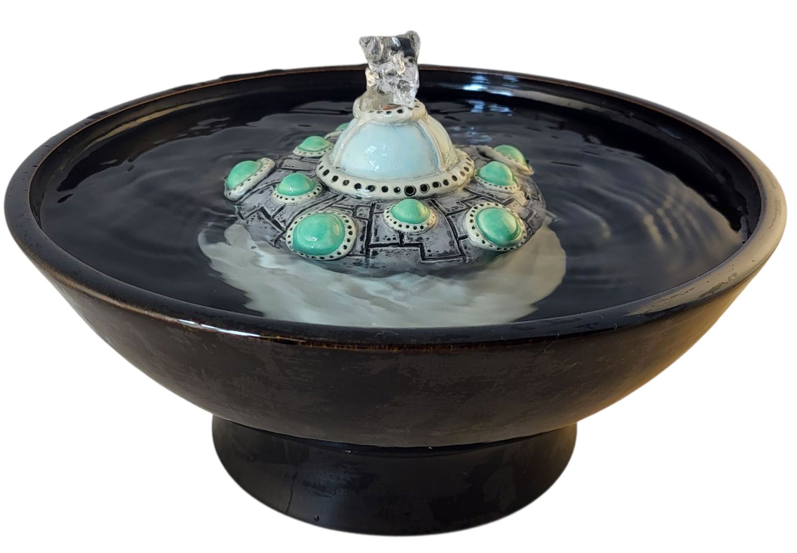 Flying Saucer Enhanced Style Cat Drinking Fountain (11 Cup)