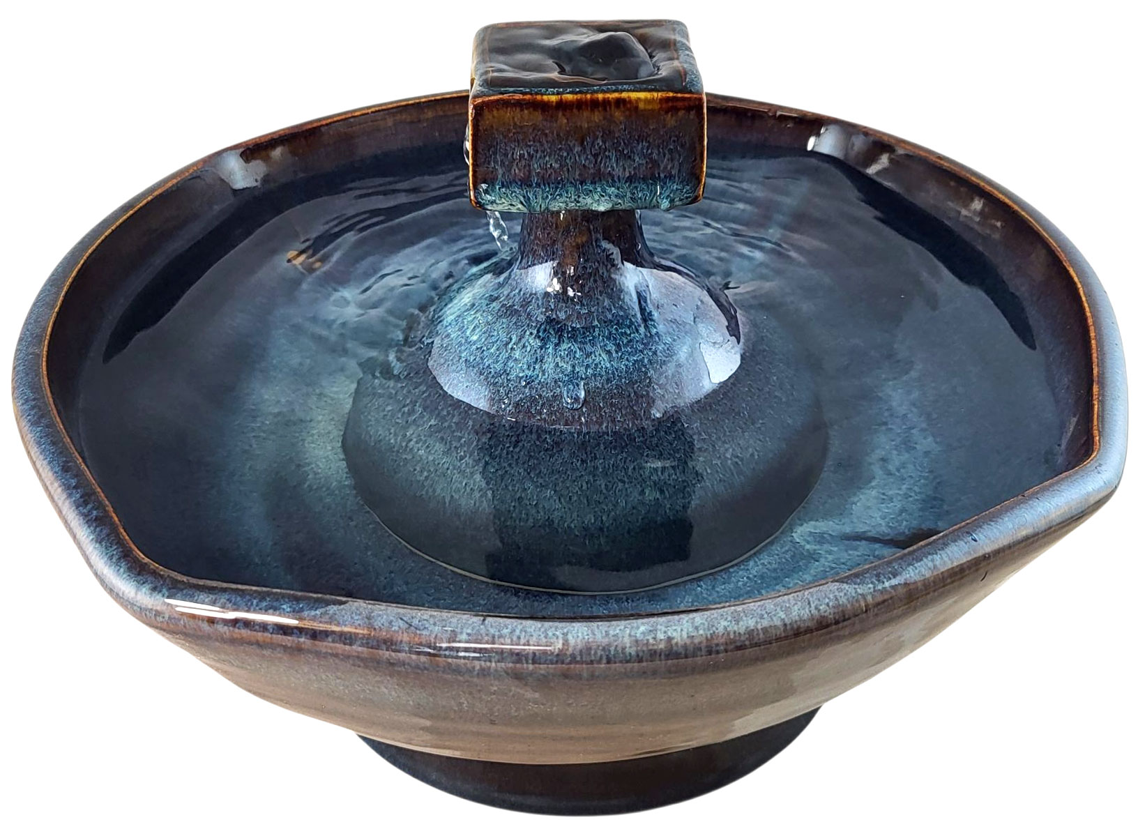 Piazza Squared Enhanced Style  Ceramic Cat Fountain (11 Cup)