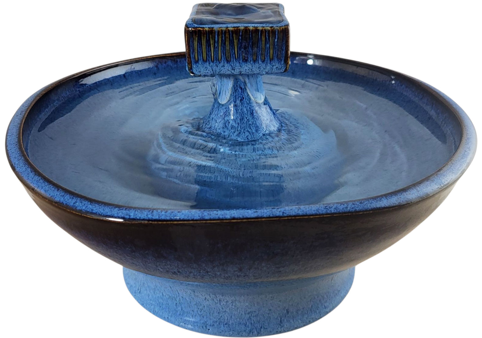 Piazza Squared Enhanced Style  Ceramic Cat Fountain (11 Cup)