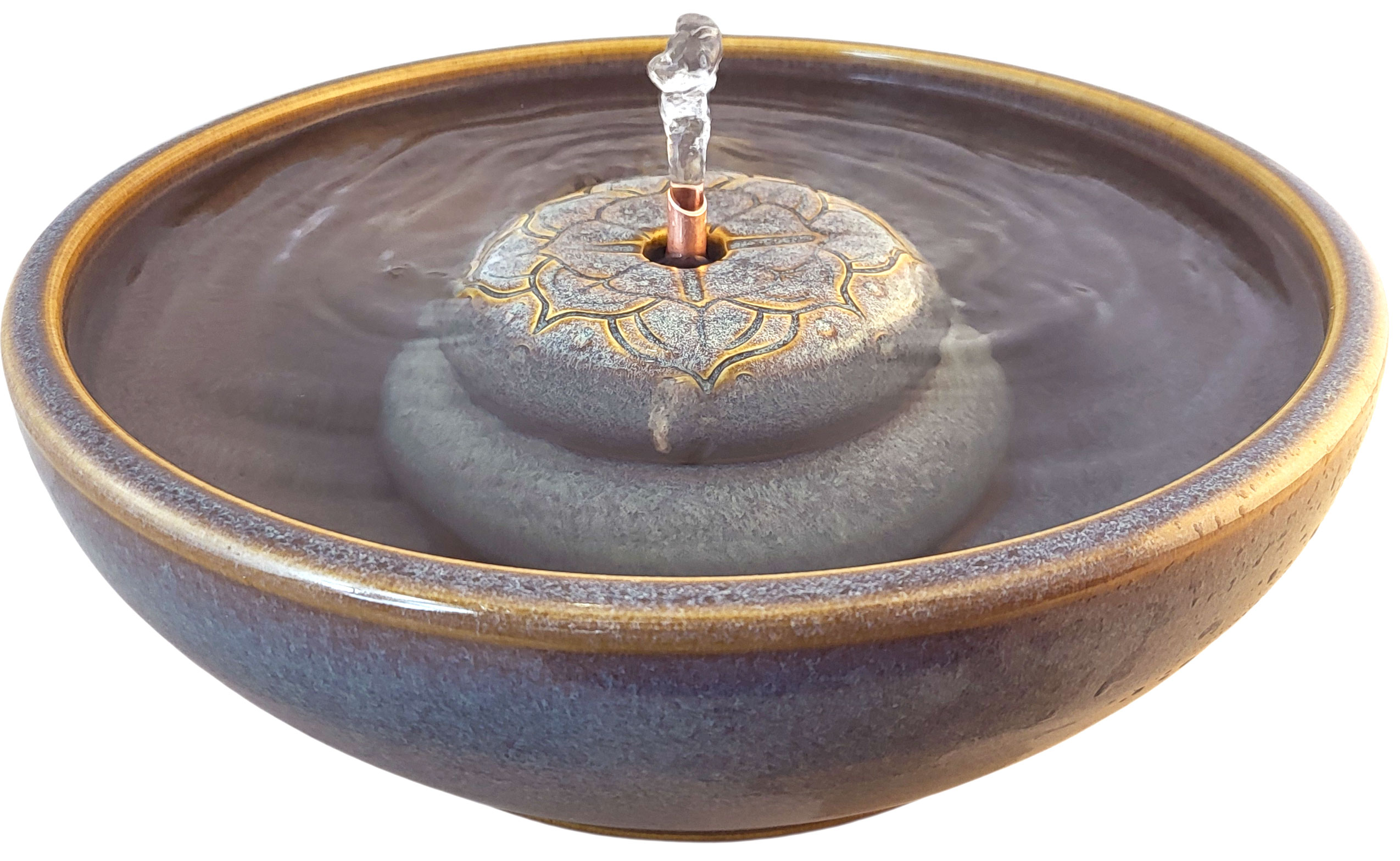Lotus Mandala Original Style Ceramic Cat Drinking Fountain (11 Cup)