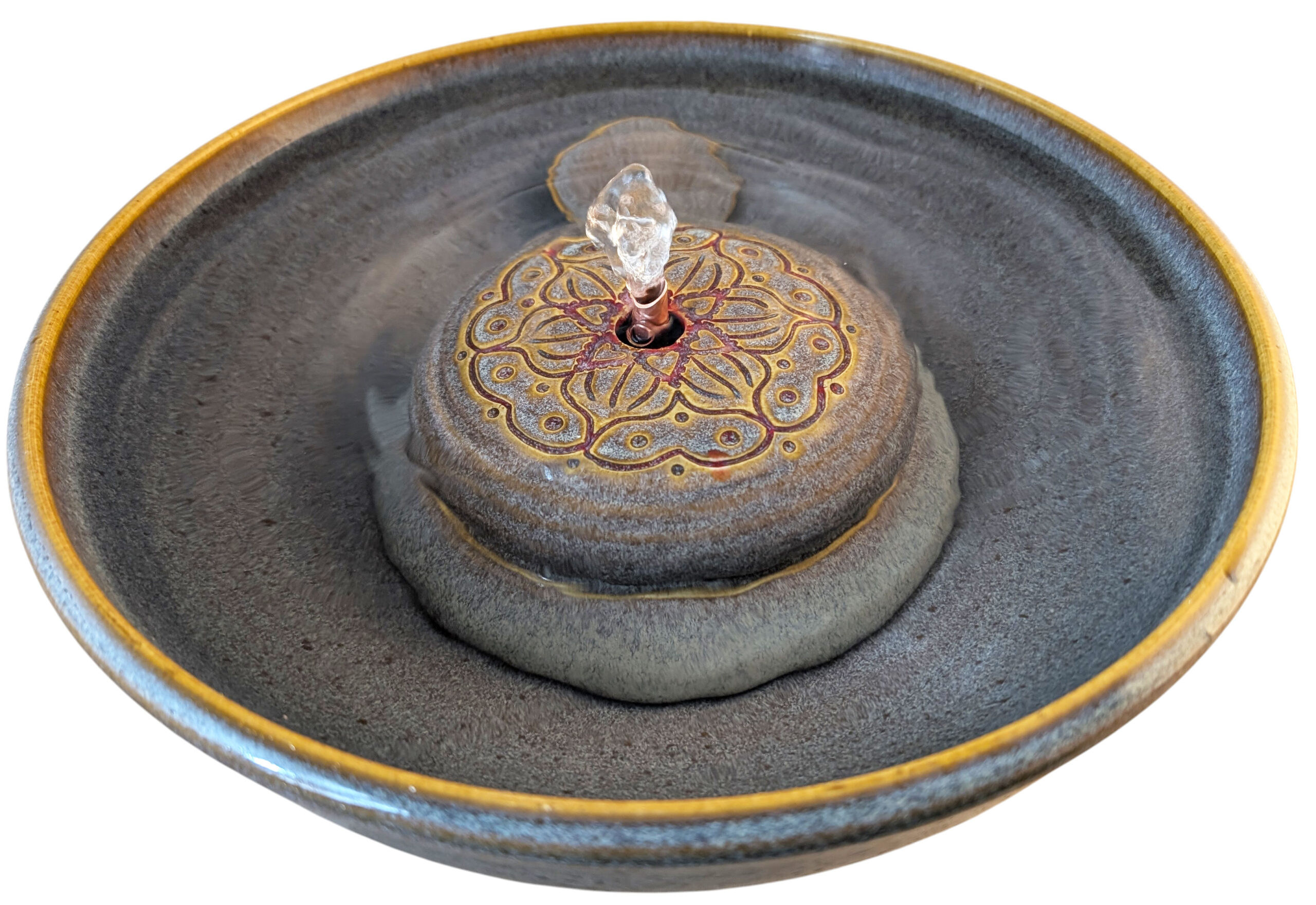 Rose Mandala Original Style Ceramic Cat Drinking Fountain (11 Cup)