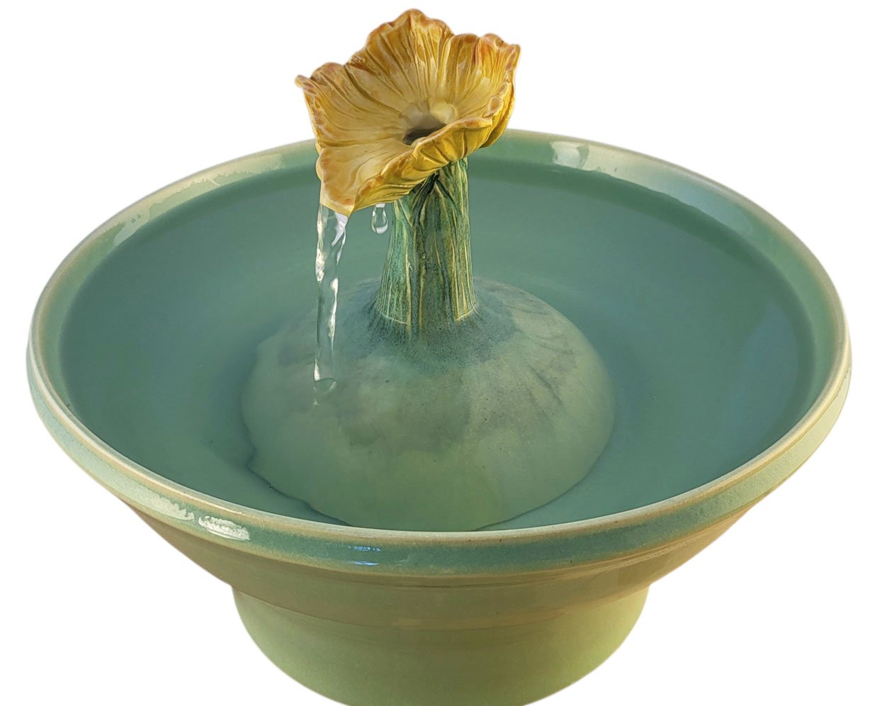 Yellow Poppy Enhanced Style Cat Drinking Fountain (11 Cup)