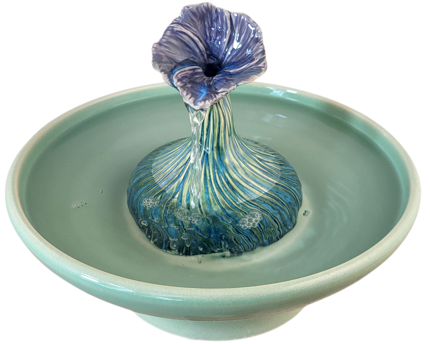 Violet Enhanced Style Ceramic Cat Fountain (9 Cup)