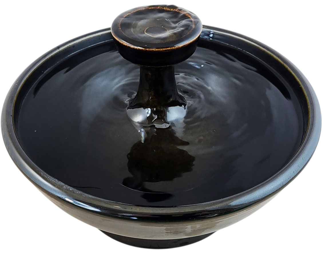 Ebony Piazza Enhanced Style Ceramic Cat Fountain (9 Cup)