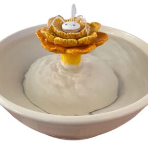 Dahlia Spray Original Style Ceramic Cat Water Fountain (9 Cup)