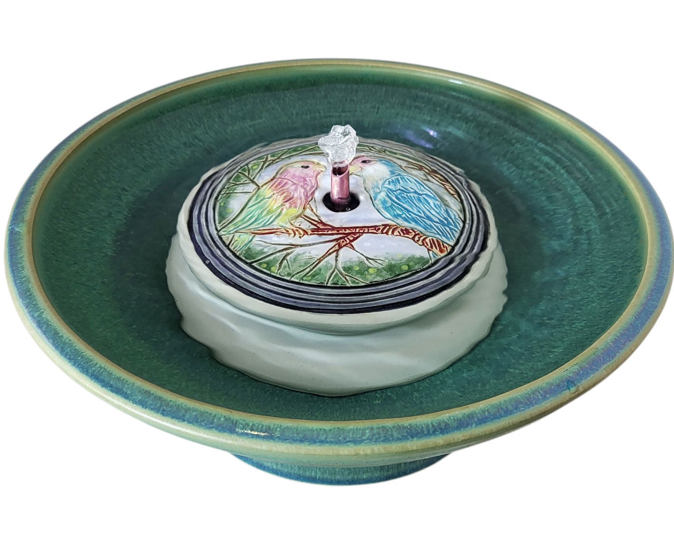 Love Birds Enhanced Style  Cat Drinking Fountain (10 Cup)