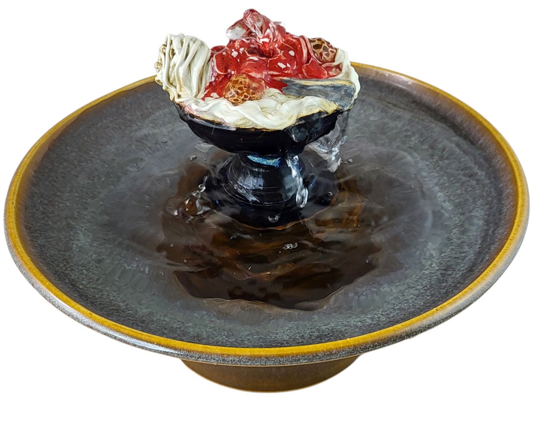 Pasta Enhanced Style Ceramic Cat Fountain (11 cups)