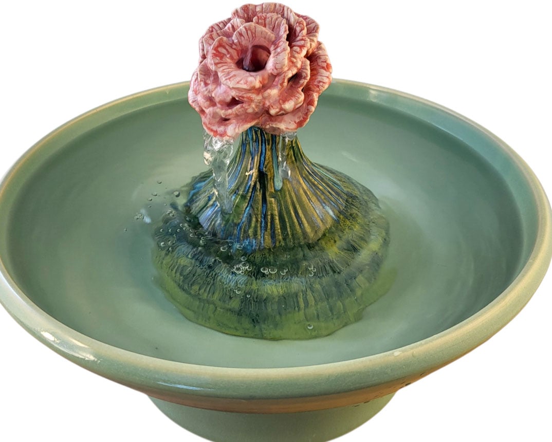 Rose Enhanced Style Cat Drinking Fountain (10 Cup)