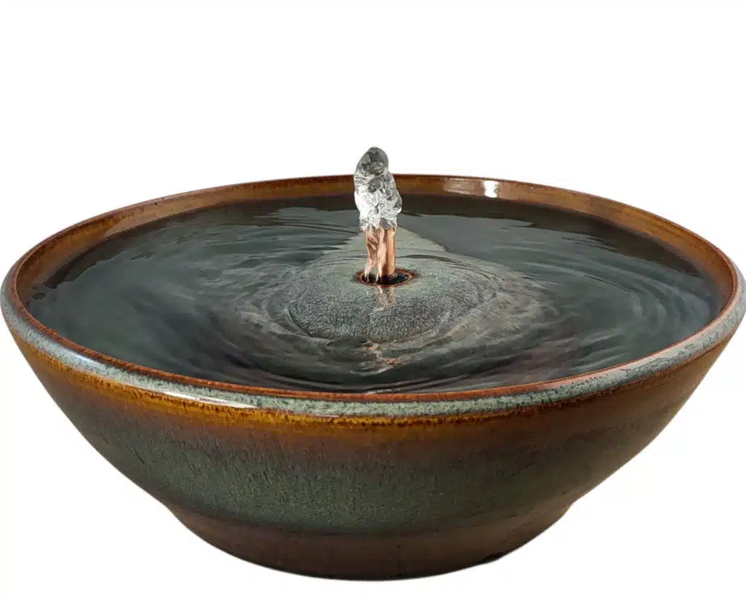 Antique Copper Original Style Ceramic Cat Drinking Fountain (9 Cup)