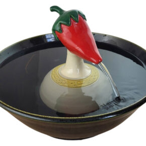 Chile Pepper Original Style Ceramic Cat Water Fountain (14 Cup)