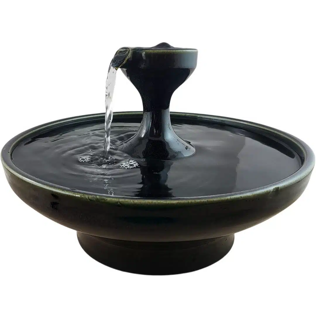 Ebony Piazza Enhanced Style Ceramic Cat Water Fountain (10 Cup)