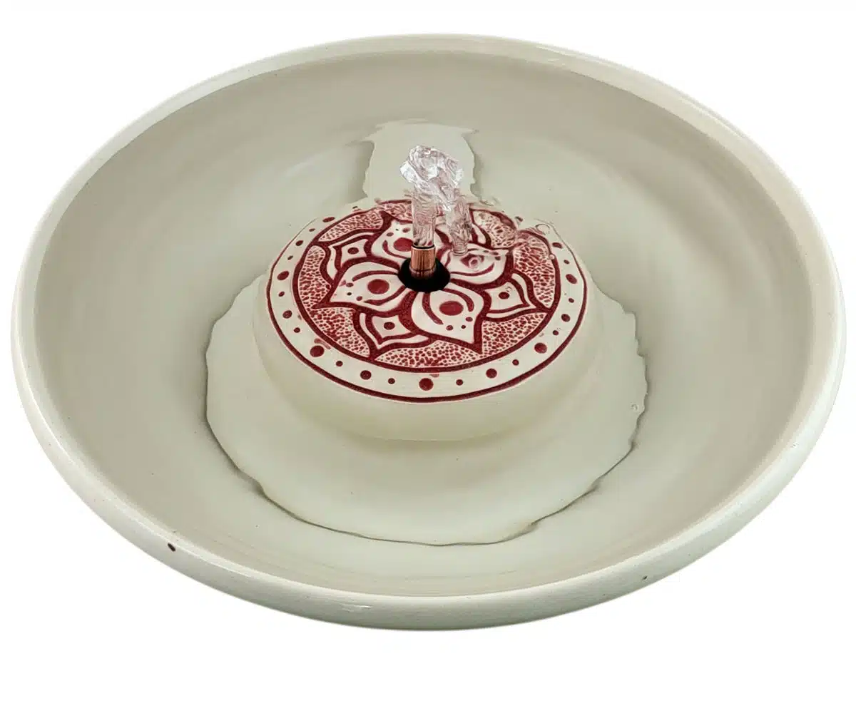 Lotus Mandala Original Style Ceramic Cat Drinking Fountain (11 Cup)