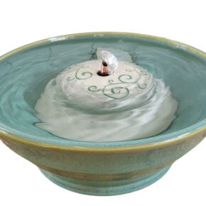 Flower Swirl Original Style Ceramic Cat Drinking Fountain (10 Cup)