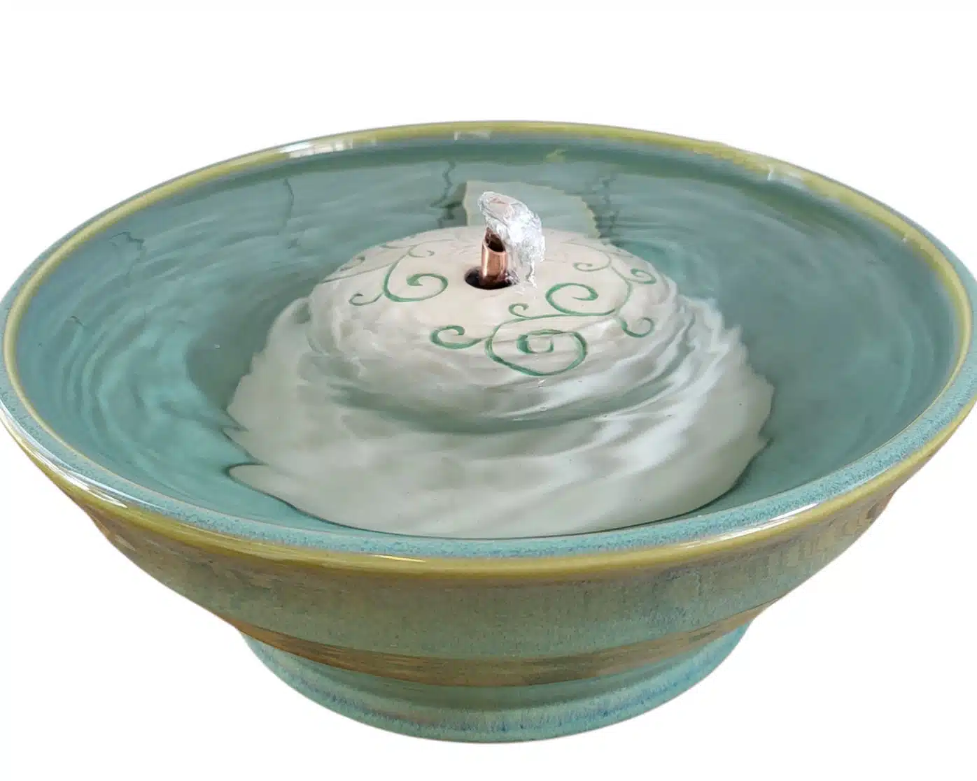 Flower Swirl Original Style Ceramic Cat Drinking Fountain (10 Cup)