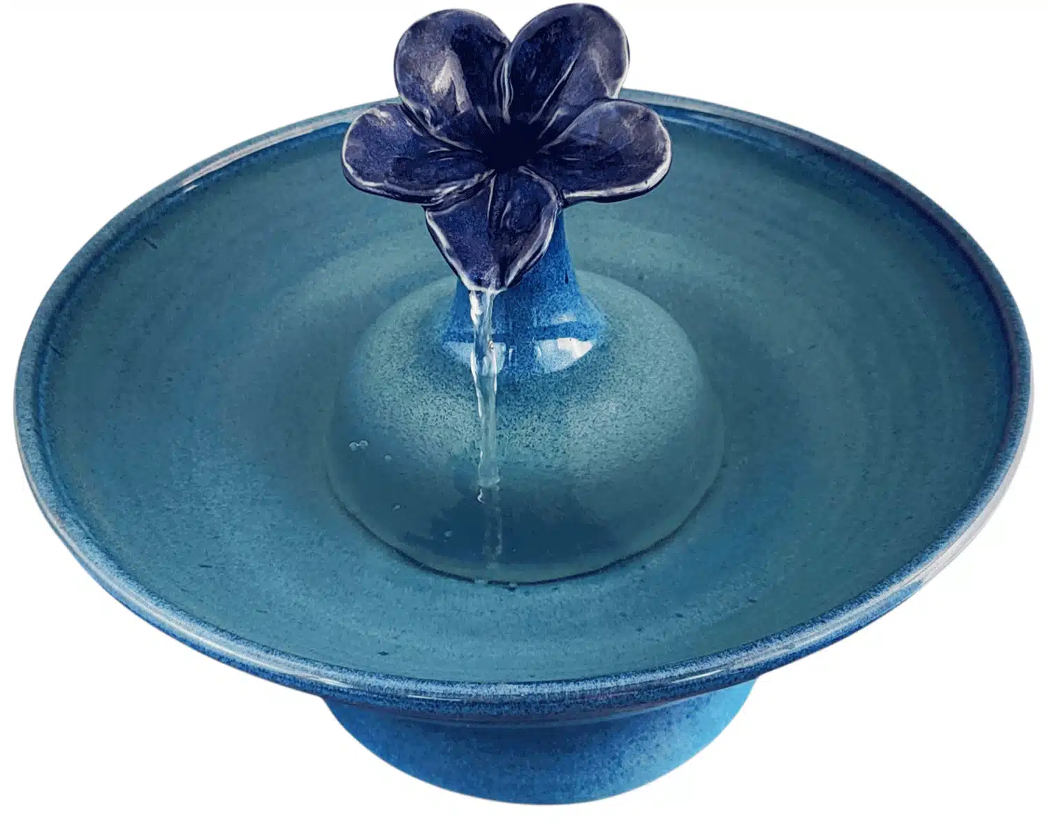 Blue Hibiscus Enhanced Style Cat Drinking Fountain (10 Cup)