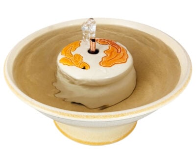 2 Koi Enhanced Style Ceramic Cat Fountain (8 Cup)